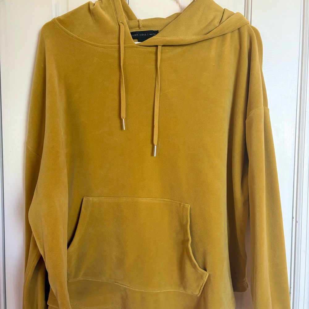 Joan Vass Velour Mustard Hoodie